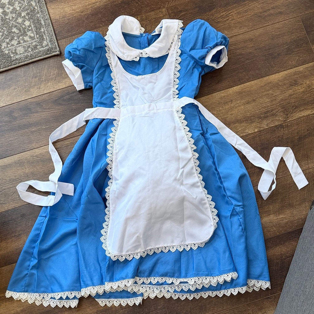 Charming Blue and White Kids Costume Dress
